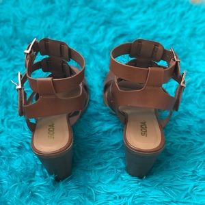 Soda brown strappy heels